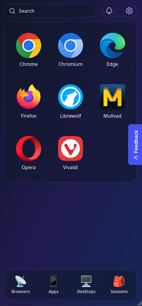 Browsers View Mobile